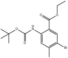 Benzoic acid, 5-bromo-2-[[(1,1-dimethylethoxy)carbonyl]amino]-4-methyl-, ethyl ester Structure