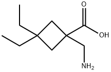 Cyclobutanecarboxylic acid, 1-(aminomethyl)-3,3-diethyl- Structure