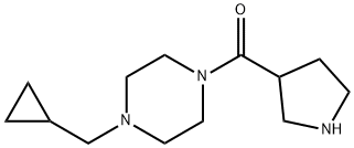 Methanone, [4-(cyclopropylmethyl)-1-piperazinyl]-3-pyrrolidinyl- Structure