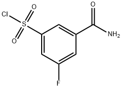 3-CARBAMOYL-5-FLUOROBENZENE-1-SULFONYL CHLORIDE Structure