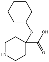 4-Piperidinecarboxylic acid, 4-(cyclohexylthio)- Structure