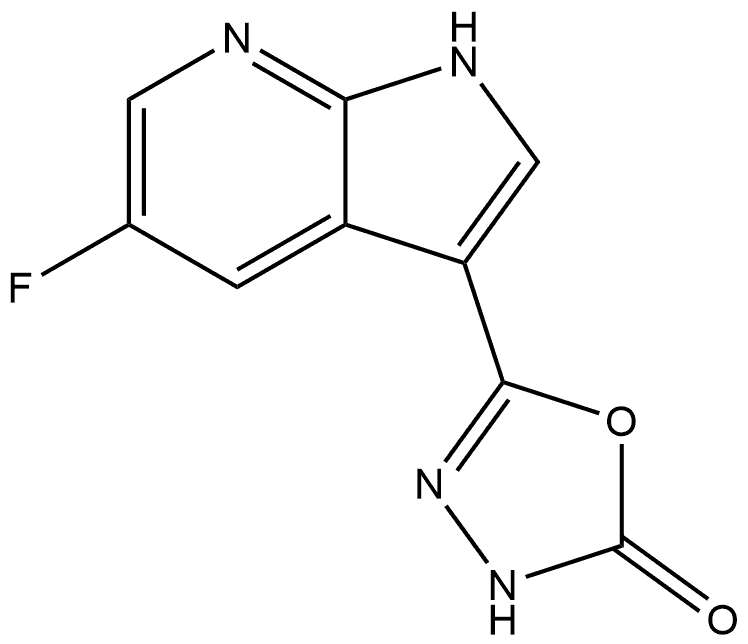 5-(5-Fluoro-7-azaindol-3-yl)-1,3,4-oxadiazol-2(3H)-one Structure