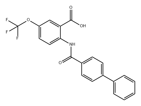 Benzoic acid, 2-[([1,1'-biphenyl]-4-ylcarbonyl)amino]-5-(trifluoromethoxy)- Structure