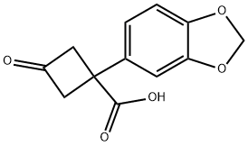 Cyclobutanecarboxylic acid, 1-(1,3-benzodioxol-5-yl)-3-oxo- Structure