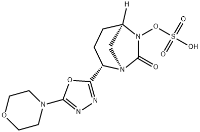 (1R,2S,5R)-2-[5-(4-Morpholinyl)-1,3,4-oxadiazol-2-yl]-7-oxo-1,6-diazabicyclo[3.2.1]oct-6-yl hydrogen sulfate Structure