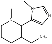 3-Piperidinemethanamine, 1-methyl-2-(1-methyl-1H-imidazol-5-yl)- Structure