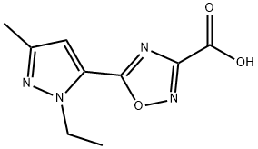 1,2,4-Oxadiazole-3-carboxylic acid, 5-(1-ethyl-3-methyl-1H-pyrazol-5-yl)- Structure