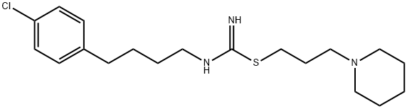 Carbamimidothioic acid, N-[4-(4-chlorophenyl)butyl]-, 3-(1-piperidinyl)propyl ester Structure