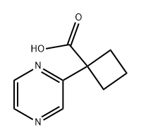 Cyclobutanecarboxylic acid, 1-(2-pyrazinyl)- Structure