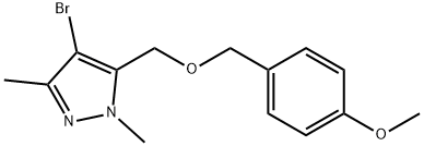 4-bromo-5-(((4-methoxybenzyl)oxy)methyl)-1,3-dimethyl-1H-pyrazole Structure