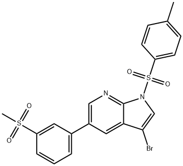 3-Bromo-1-[(4-methylphenyl)sulfonyl]-5-[3-(methylsulfonyl)phenyl]-1H-pyrrolo[2,3-b]pyridine Structure