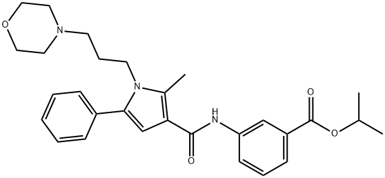 Benzoic acid, 3-[[[2-methyl-1-[3-(4-morpholinyl)propyl]-5-phenyl-1H-pyrrol-3-yl]carbonyl]amino]-, 1-methylethyl ester Structure