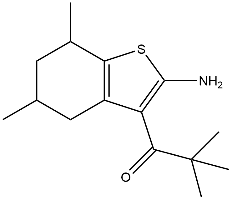 1-(2-amino-5,7-dimethyl-4,5,6,7-tetrahydrobenzothiophen-3-yl)-2,2-dimethyl-propan-1-one Structure