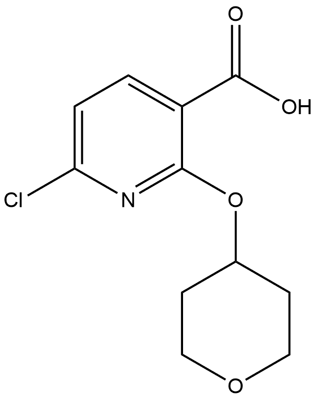 6-Chloro-2-[(tetrahydro-2H-pyran-4-yl)oxy]-3-pyridinecarboxylic acid Structure