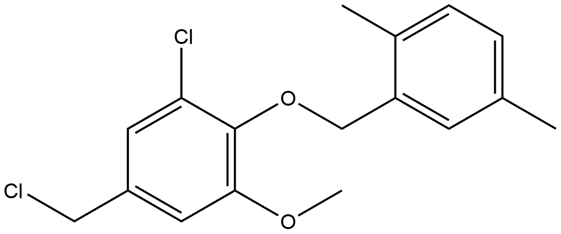 1-Chloro-5-(chloromethyl)-2-[(2,5-dimethylphenyl)methoxy]-3-methoxybenzene Structure