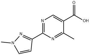 5-Pyrimidinecarboxylic acid, 4-methyl-2-(1-methyl-1H-pyrazol-3-yl)- 구조식 이미지