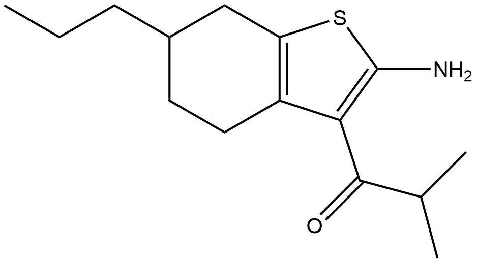 1-(2-amino-6-propyl-4,5,6,7-tetrahydrobenzothiophen-3-yl)-2-methyl-propan-1-one Structure