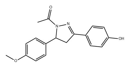 Ethanone, 1-[4,5-dihydro-3-(4-hydroxyphenyl)-5-(4-methoxyphenyl)-1H-pyrazol-1-yl]- Structure