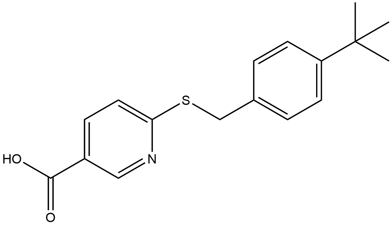 6-[[[4-(1,1-Dimethylethyl)phenyl]methyl]thio]-3-pyridinecarboxylic acid Structure