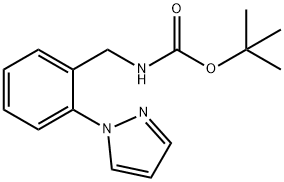 Carbamic acid, N-[[2-(1H-pyrazol-1-yl)phenyl]methyl]-, 1,1-dimethylethyl ester Structure