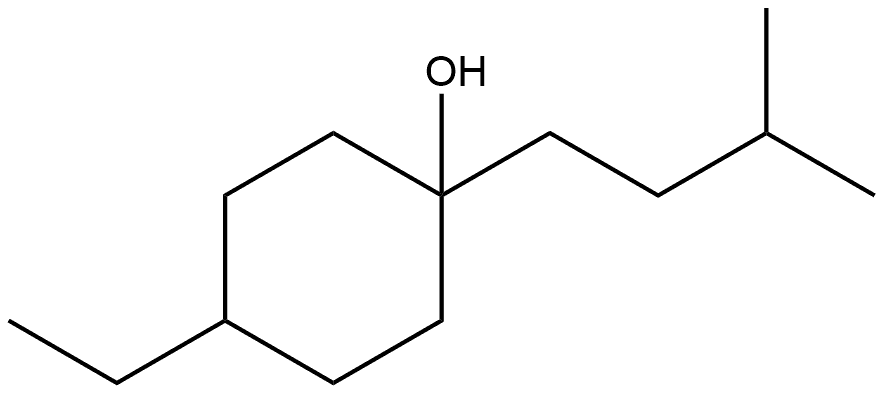 4-Ethyl-1-(3-methylbutyl)cyclohexanol Structure