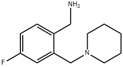 1-{4-fluoro-2-[(piperidin-1-yl)methyl]phenyl}metha
namine Structure