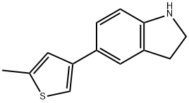 1H-Indole, 2,3-dihydro-5-(5-methyl-3-thienyl)- Structure