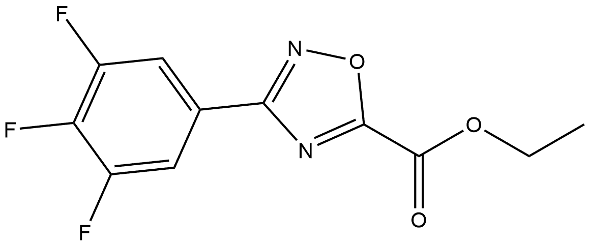 Ethyl 3-(3,4,5-Trifluorophenyl)-1,2,4-oxadiazole-5-carboxylate 구조식 이미지