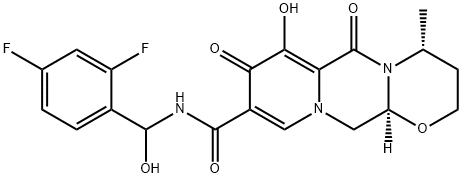 2H-Pyrido[1',2':4,5]pyrazino[2,1-b][1,3]oxazine-9-carboxamide, N-[(2,4-difluorophenyl)hydroxymethyl]-3,4,6,8,12,12a-hexahydro-7-hydroxy-4-methyl-6,8-dioxo-, (4R,12aS)- Structure