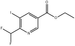 Ethyl 2-(difluoromethyl)-3-iodopyridine-5-carboxylate Structure