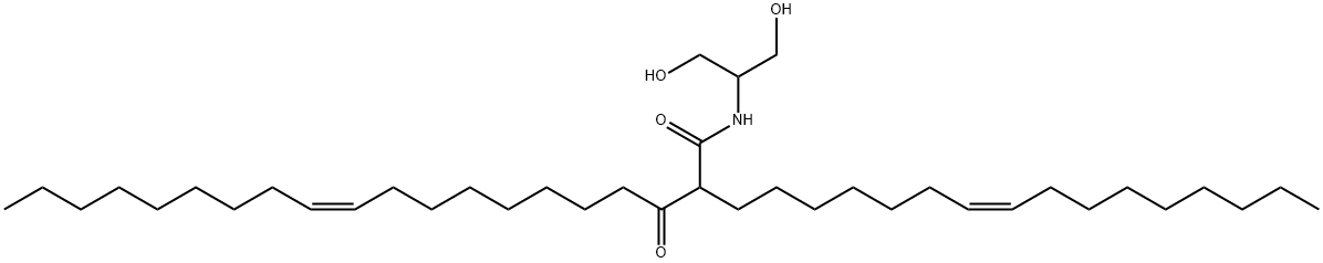 11-Eicosenamide, 2-(7Z)-7-hexadecen-1-yl-N-[2-hydroxy-1-(hydroxymethyl)ethyl]-3-oxo-, (11Z)- Structure