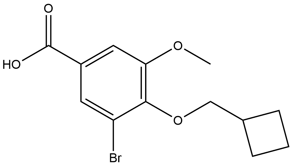 3-Bromo-4-(cyclobutylmethoxy)-5-methoxybenzoic acid Structure