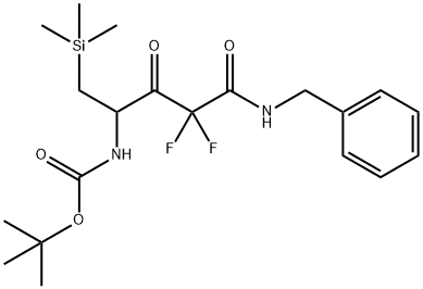 Carbamic acid, [3,3-difluoro-2,4-dioxo-4-[(phenylmethyl)amino]-1-[(trimethylsilyl)methyl]butyl]-, 1,1-dimethylethyl ester (9CI) Structure