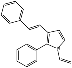 1-Ethenyl-2-phenyl-3-[(1E)-2-phenylethenyl]-1H-pyrrole 구조식 이미지