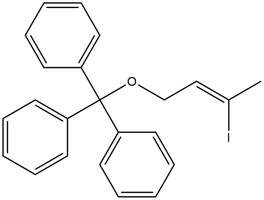 Benzene, 1,1′,1′′-[[(3-iodo-2-butenyl)oxy]methylidyne]tris-, (Z)- 구조식 이미지