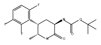Carbamic acid, N-[(3R,5S,6R)-6-methyl-2-oxo-5-(2,3,6-trifluorophenyl)-3-piperidinyl]-, 1,1-dimethylethyl ester Structure