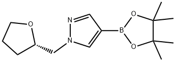 1H-Pyrazole, 1-[[(2S)-tetrahydro-2-furanyl]methyl]-4-(4,4,5,5-tetramethyl-1,3,2-dioxaborolan-2-yl)- Structure