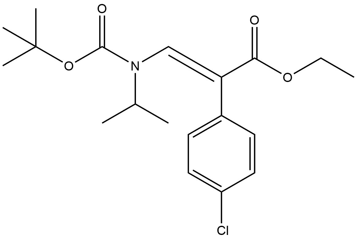 Benzeneacetic acid, 4-chloro-α-[[[(1,1-dimethylethoxy)carbonyl](1-methylethyl)amino]methylene]-, ethyl ester, (αE)- Structure