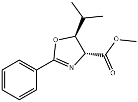 4-Oxazolecarboxylic acid, 4,5-dihydro-5-(1-methylethyl)-2-phenyl-, methyl ester, (4R,5S)- Structure