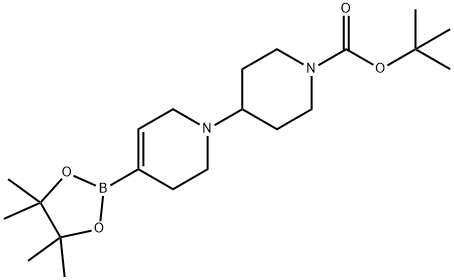 1-Piperidinecarboxylic acid, 4-[3,6-dihydro-4-(4,4,5,5-tetramethyl-1,3,2-dioxaborolan-2-yl)-1(2H)-pyridinyl]-, 1,1-dimethylethyl ester Structure