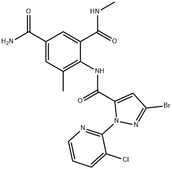 1,3-Benzenedicarboxamide, 4-[[[3-bromo-1-(3-chloro-2-pyridinyl)-1H-pyrazol-5-yl]carbonyl]amino]-N3,5-dimethyl- Structure