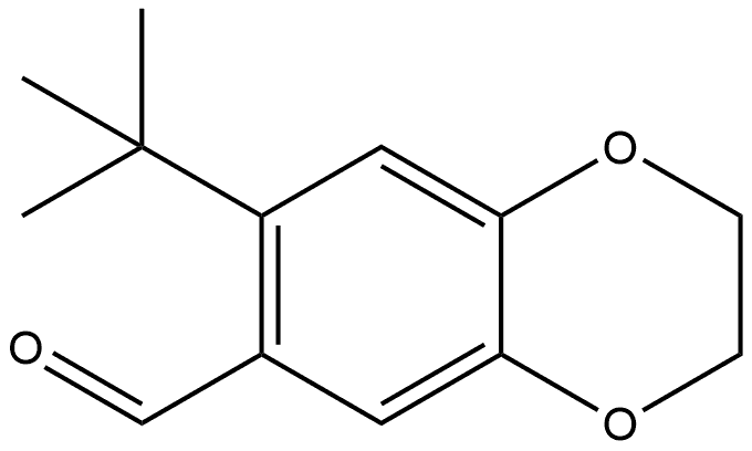 7-(1,1-Dimethylethyl)-2,3-dihydro-1,4-benzodioxin-6-carboxaldehyde Structure