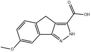 7-methoxy-1H,4H-indeno[1,2-c]pyrazole-3-carbox ylic acid Structure