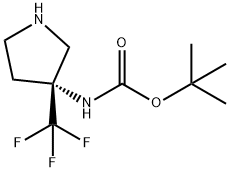 1,1-Dimethylethyl N-[(3R)-3-(trifluoromethyl)-3-pyrrolidinyl]carbamate Structure