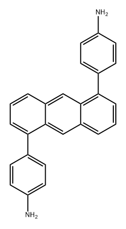 Benzenamine, 4,4'-(1,5-anthracenediyl)bis- 구조식 이미지