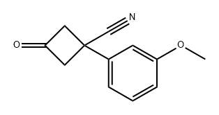 Cyclobutanecarbonitrile, 1-(3-methoxyphenyl)-3-oxo- Structure