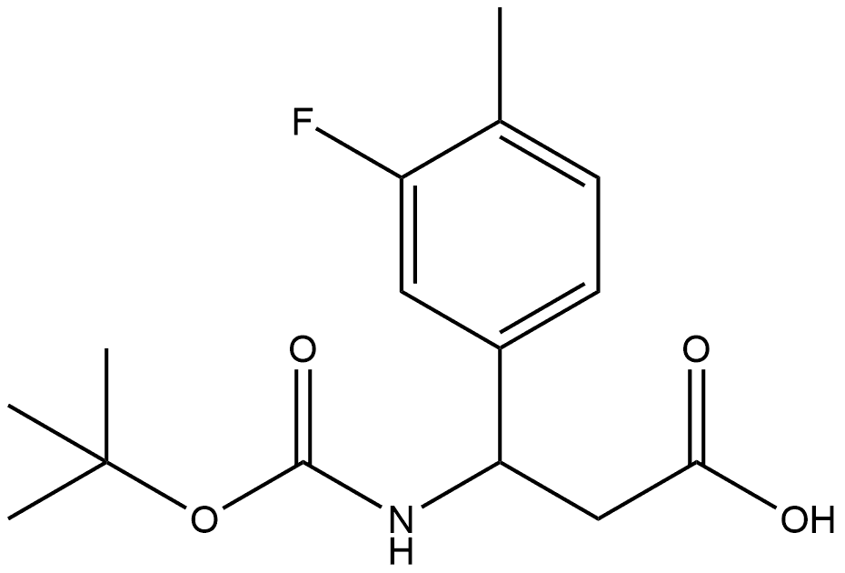 Benzenepropanoic acid, β-[[(1,1-dimethylethoxy)carbonyl]amino]-3-fluoro-4-methyl- Structure