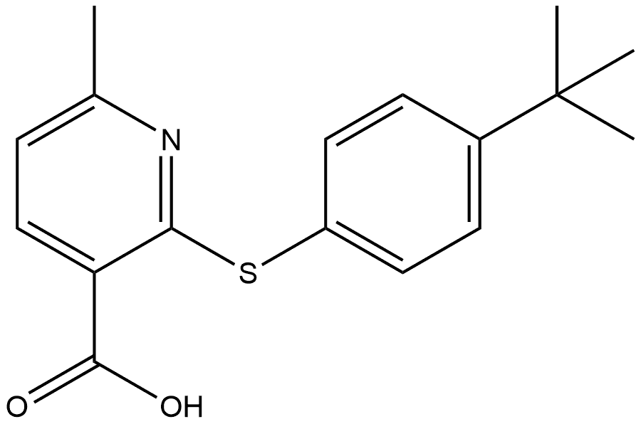 2-[[4-(1,1-Dimethylethyl)phenyl]thio]-6-methyl-3-pyridinecarboxylic acid Structure