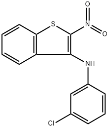 Benzo[b]thiophen-3-amine,N-(3-chlorophenyl)-2-nitro- Structure