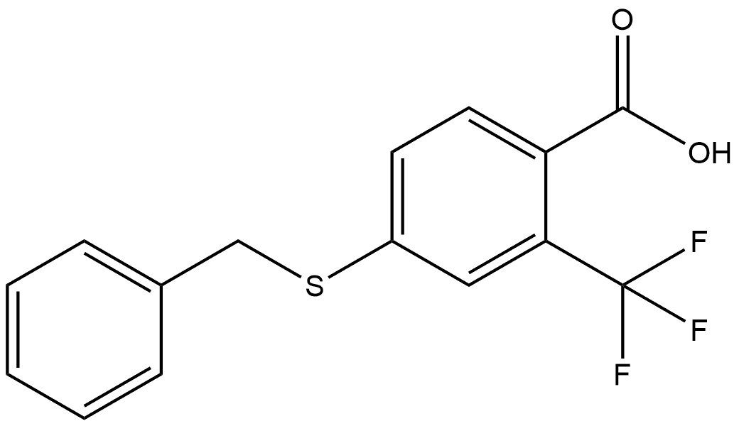 4-[(Phenylmethyl)thio]-2-(trifluoromethyl)benzoic acid 구조식 이미지